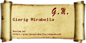 Gierig Mirabella névjegykártya